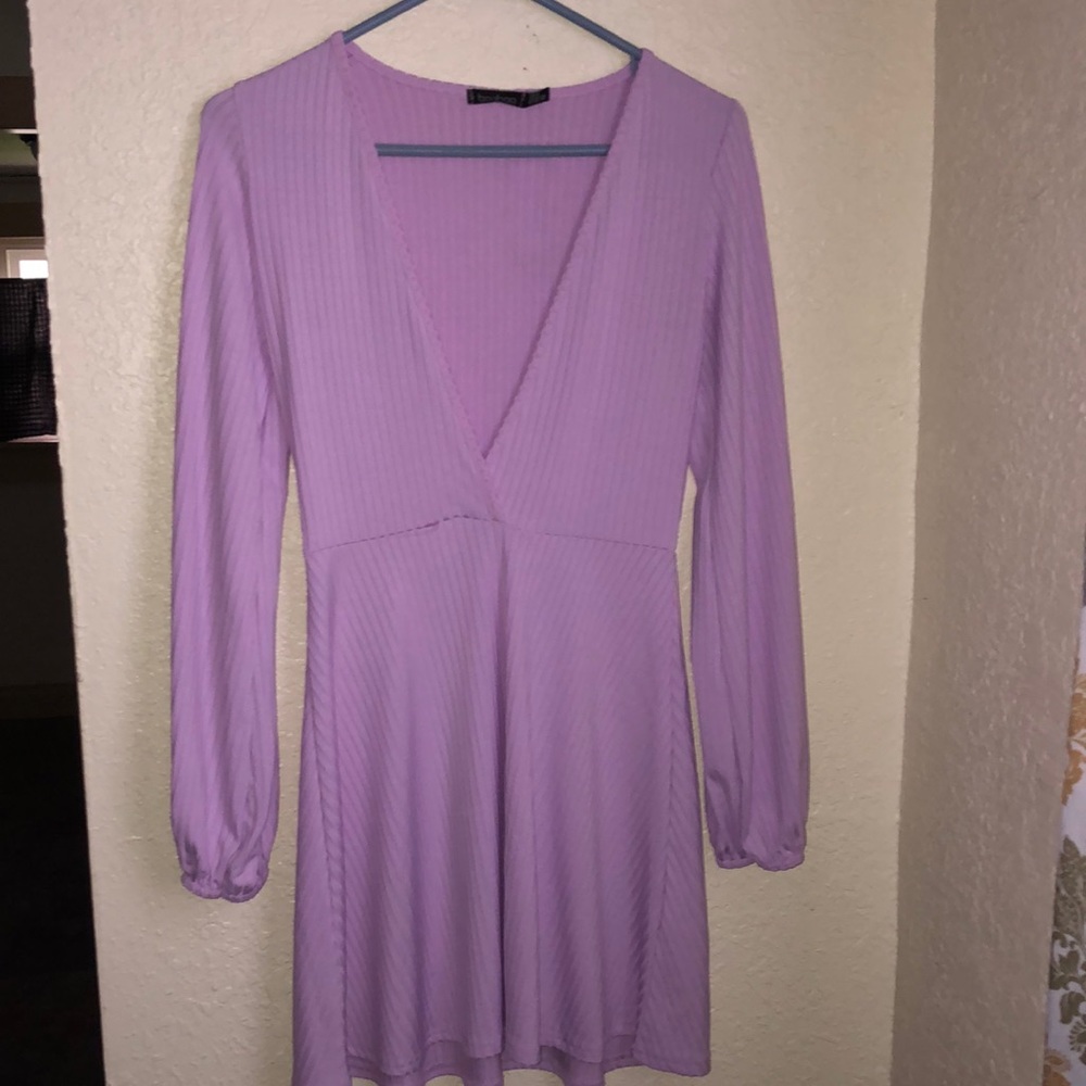 NWT Lilac Ribbed Boohoo Dress